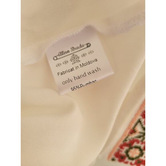 Alina Bradu Womens Size XL Embroidered Top BOHO Peasant Blouse Folk Shirt Floral - Picture 7 of 7